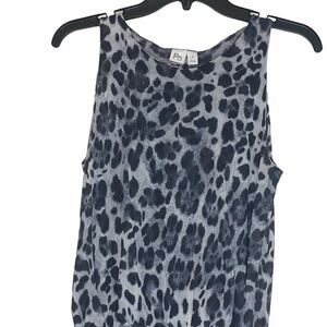 PO Animal Print Stretchy Sleeveless Ruched Sides Top Size M - HSH 1160